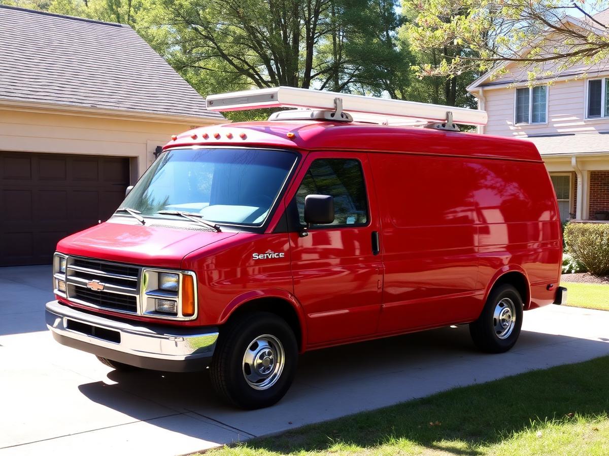 Local pest control service truck in an Atlanta neighborhood